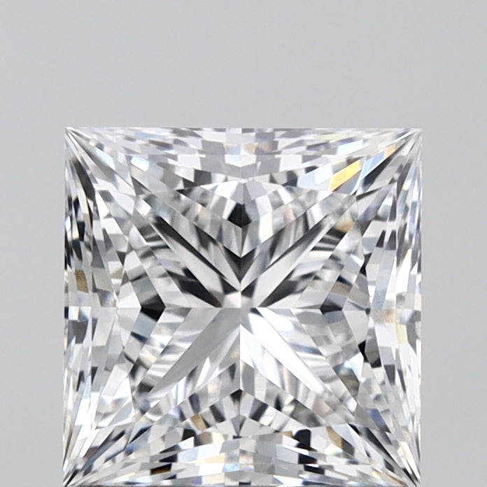 1.51 Carat Princess Lab Diamond with  Cut Diamond in 14KT  view 1
