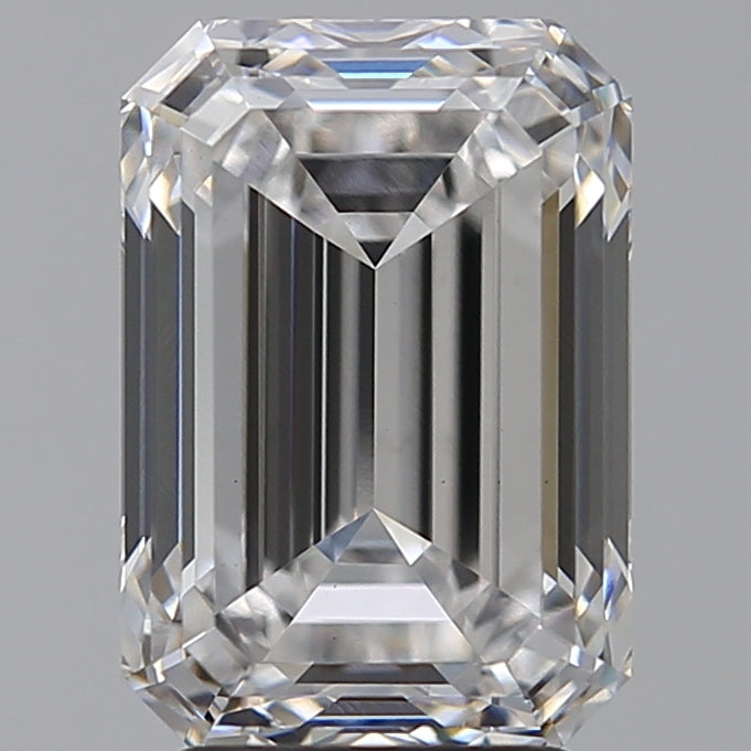 4.01 Carat Emerald Lab Diamond with  Cut Diamond in 14KT  view 1
