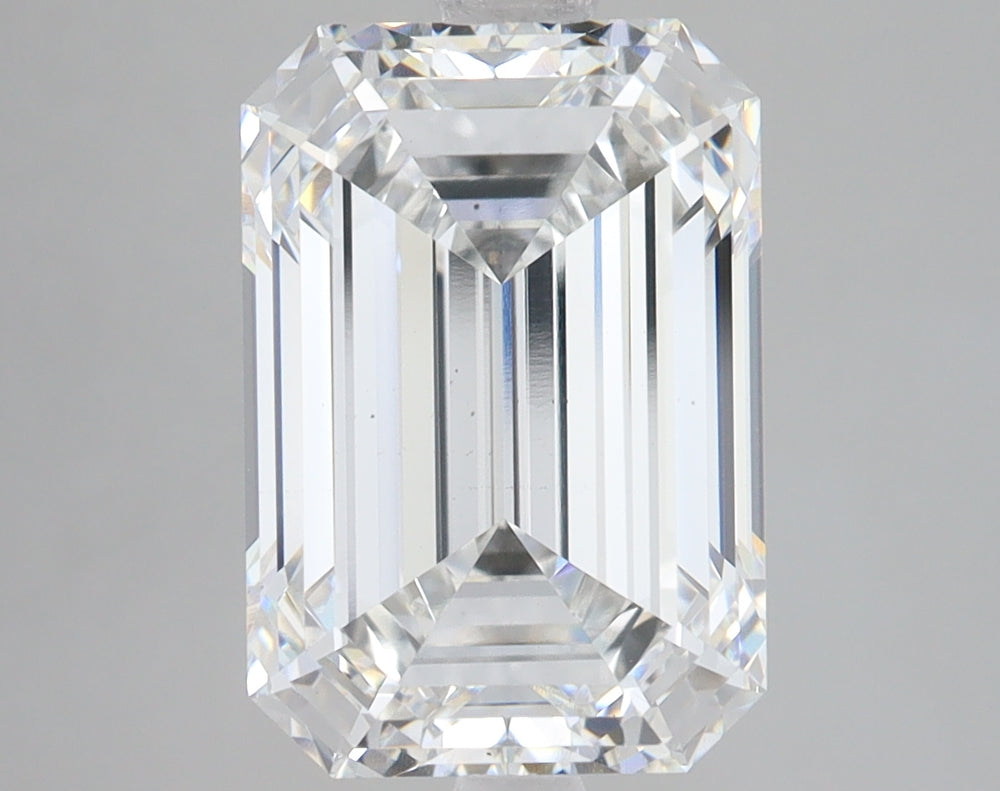 5.09 Carat Emerald Lab Diamond with  Cut Diamond in 14KT  view 1
