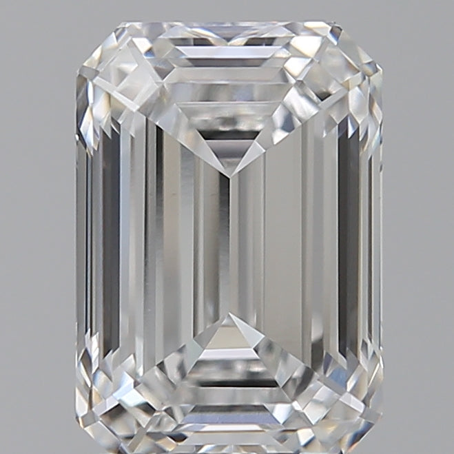 2.05 Carat Emerald Lab Diamond with  Cut Diamond in 14KT  view 1
