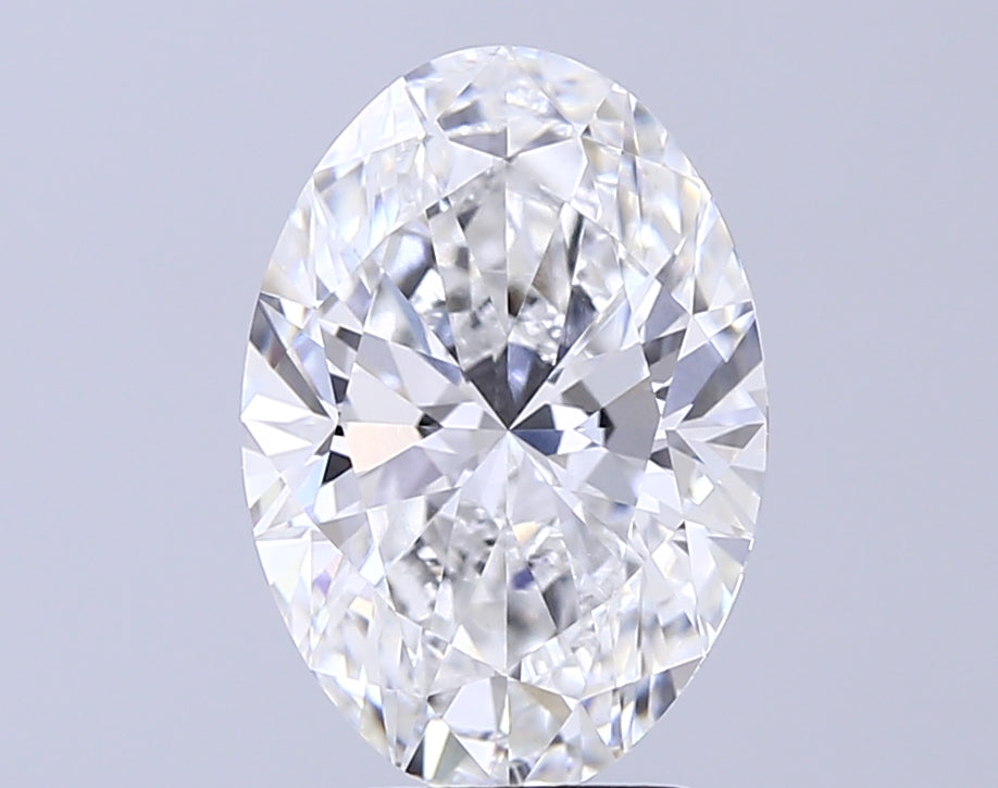 3.72 Carat Oval Lab Diamond with  Cut Diamond in 14KT  view 1
