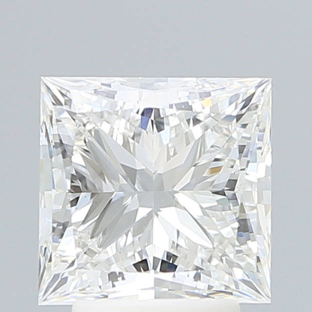 3.46 Carat Princess Lab Diamond with  Cut Diamond in 14KT  view 1
