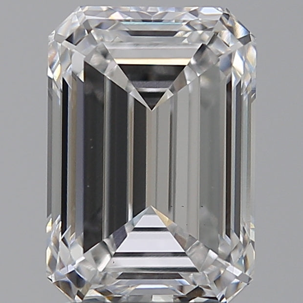 3.09 Carat Emerald Lab Diamond with  Cut Diamond in 14KT  view 1

