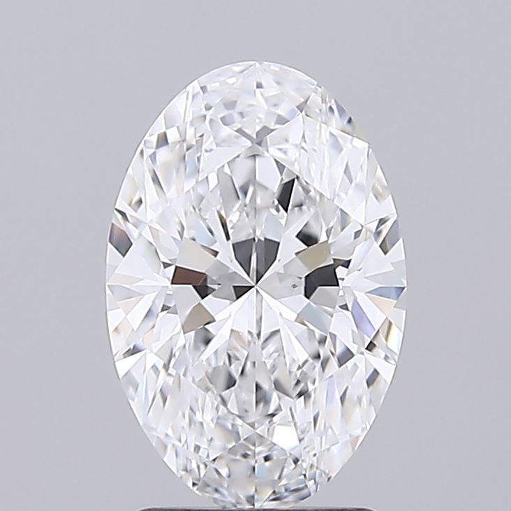 3.02 Carat Oval Lab Diamond with  Cut Diamond in 14KT  view 1
