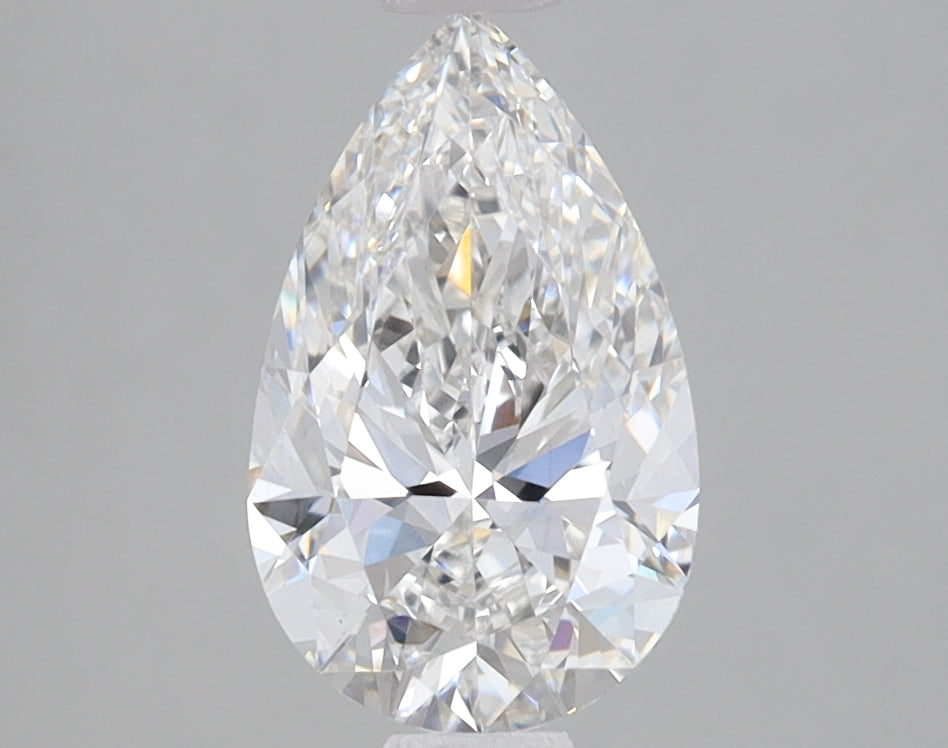 1.5 Carat Pear Lab Diamond with  Cut Diamond in 14KT  view 1
