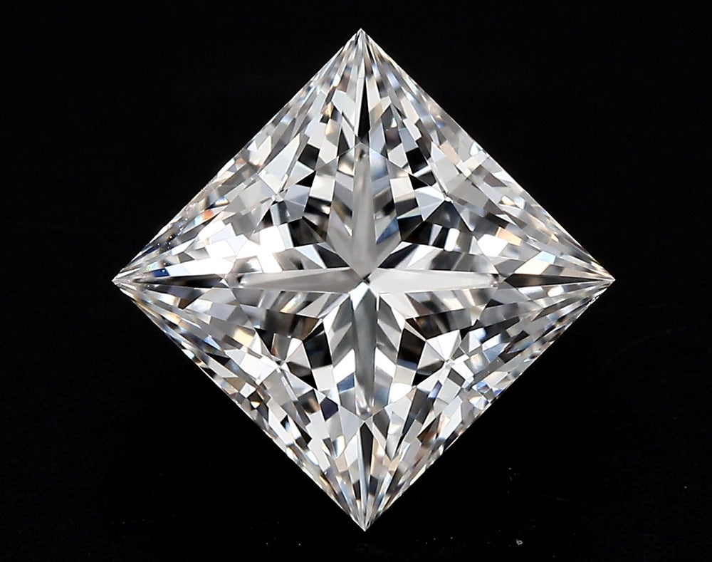 3.09 Carat Princess Lab Diamond with  Cut Diamond in 14KT  view 1
