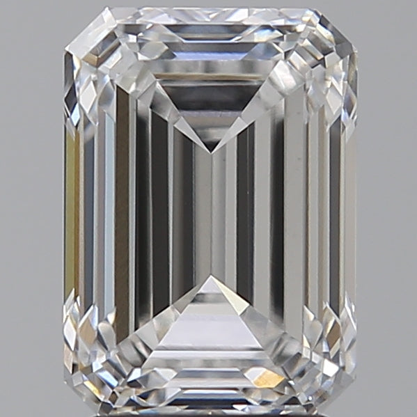 3.02 Carat Emerald Lab Diamond with  Cut Diamond in 14KT  view 1
