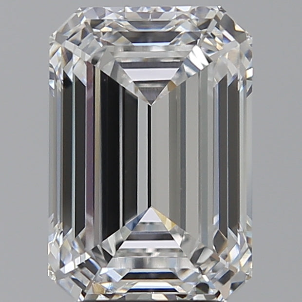4.09 Carat Emerald Lab Diamond with  Cut Diamond in 14KT  view 1
