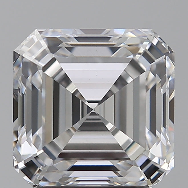 3.05 Carat Asscher Lab Diamond with  Cut Diamond in 14KT  view 1

