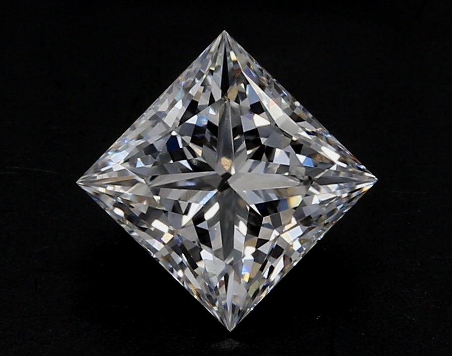 3.58 Carat Princess Lab Diamond with  Cut Diamond in 14KT  view 1
