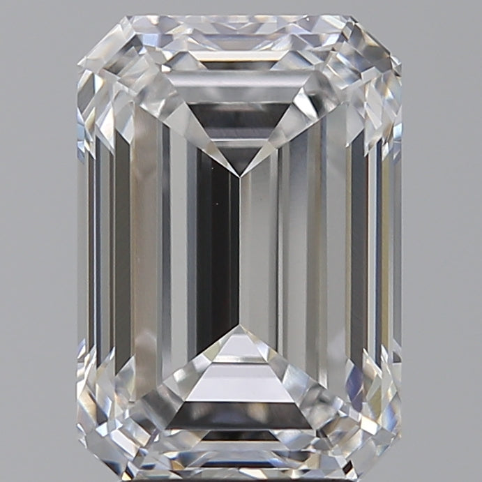 4.06 Carat Emerald Lab Diamond with  Cut Diamond in 14KT  view 1
