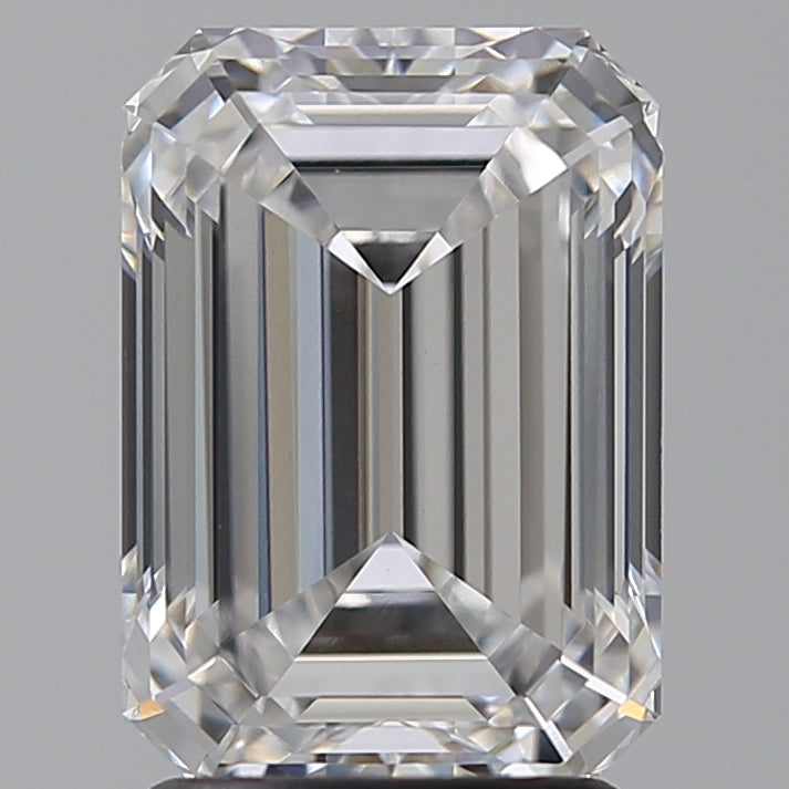 2.58 Carat Emerald Lab Diamond with  Cut Diamond in 14KT  view 1
