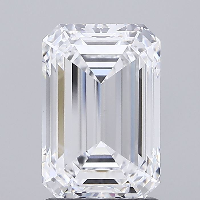 2.01 Carat Emerald Lab Diamond with  Cut Diamond in 14KT  view 1
