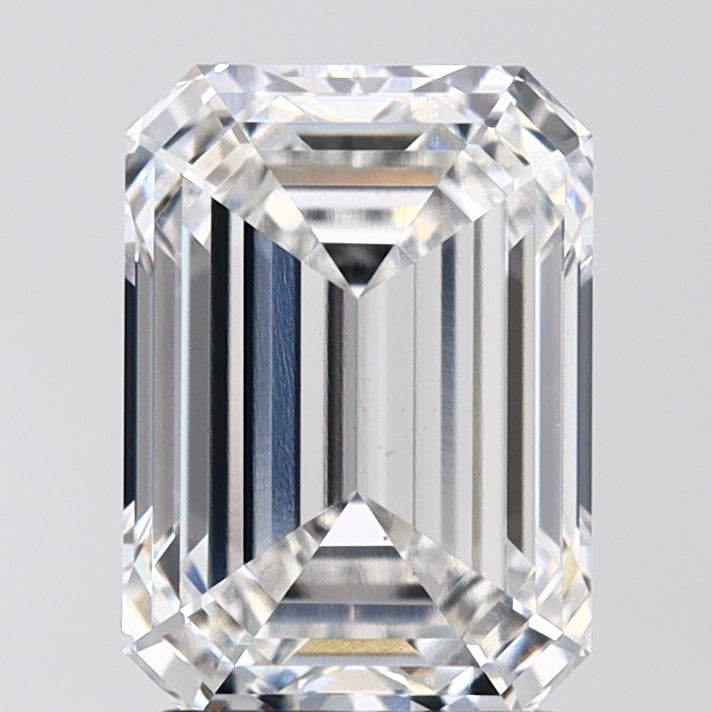 3.06 Carat Emerald Lab Diamond with  Cut Diamond in 14KT  view 1
