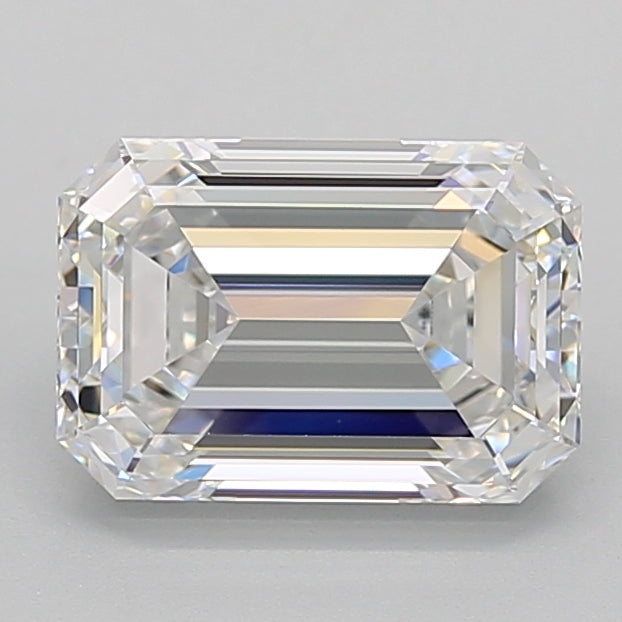 3.0 Carat Emerald Lab Diamond with  Cut Diamond in 14KT  view 1

