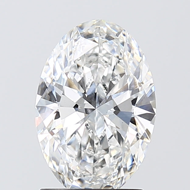 1.7 Carat Oval Lab Diamond with  Cut Diamond in 14KT  view 1
