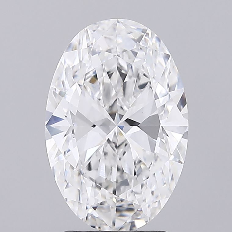 3.07 Carat Oval Lab Diamond with  Cut Diamond in 14KT  view 1

