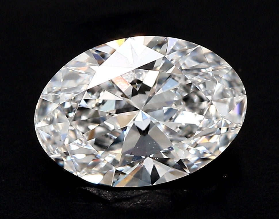2.47 Carat Oval Lab Diamond with  Cut Diamond in 14KT  view 1
