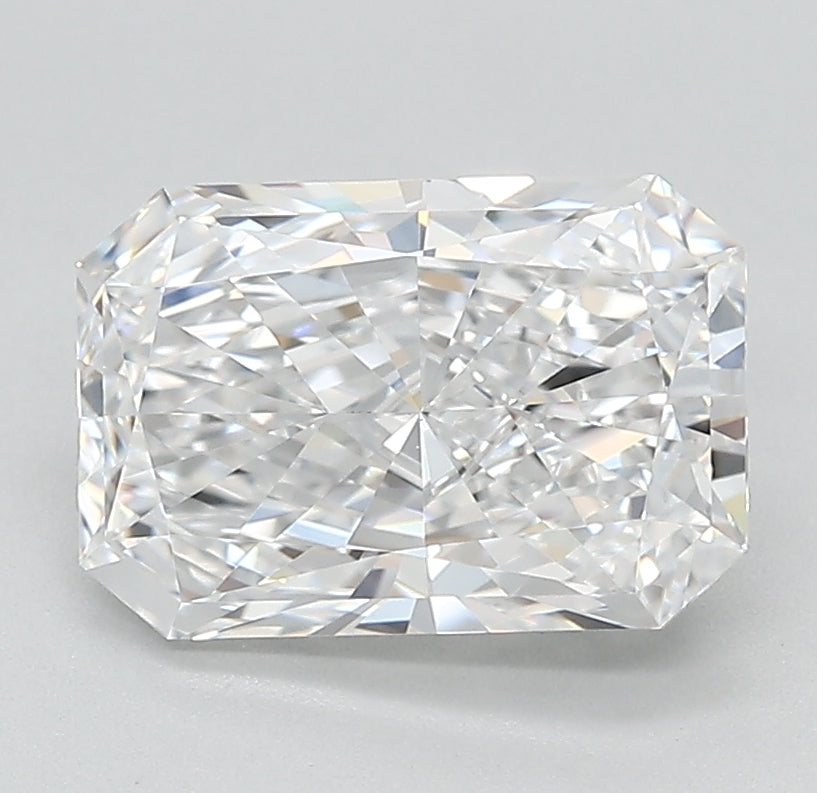 2.25 Carat Radiant Lab Diamond with  Cut Diamond in 14KT  view 1
