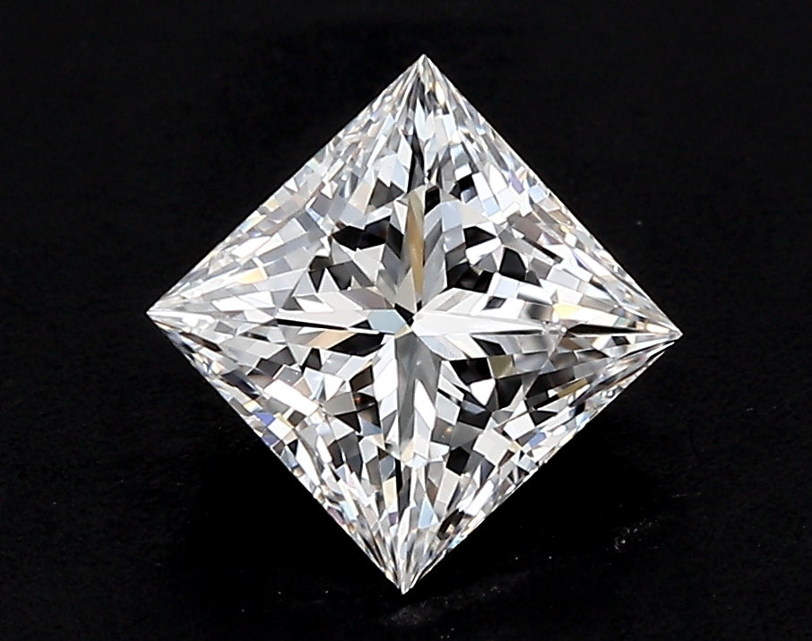 1.74 Carat Princess Lab Diamond with  Cut Diamond in 14KT  view 1
