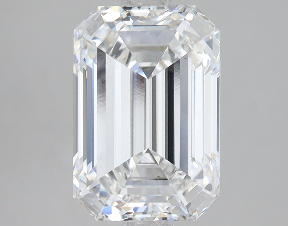 3.04 Carat Emerald Lab Diamond with  Cut Diamond in 14KT  view 1
