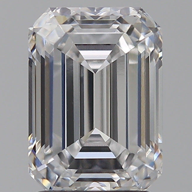 2.54 Carat Emerald Lab Diamond with  Cut Diamond in 14KT  view 1
