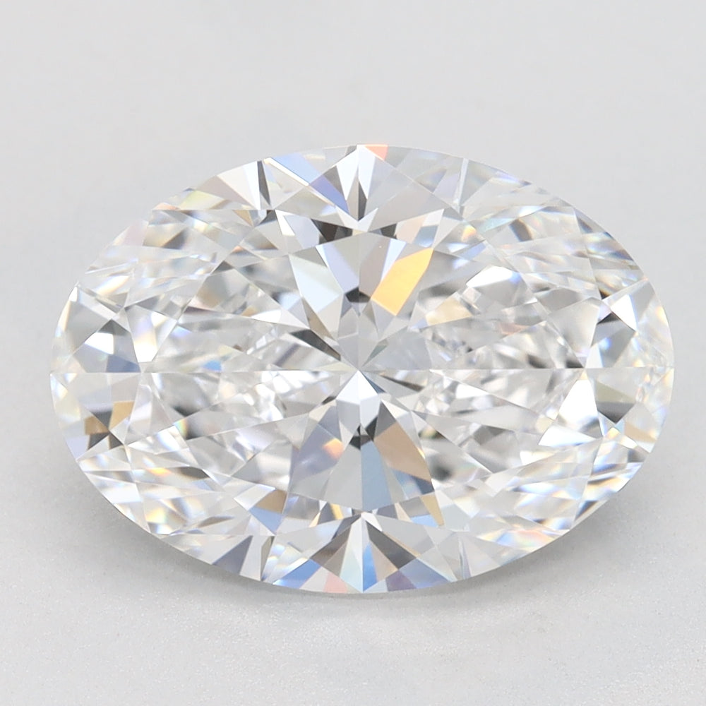3.4 Carat Oval Lab Diamond with  Cut Diamond in 14KT  view 1
