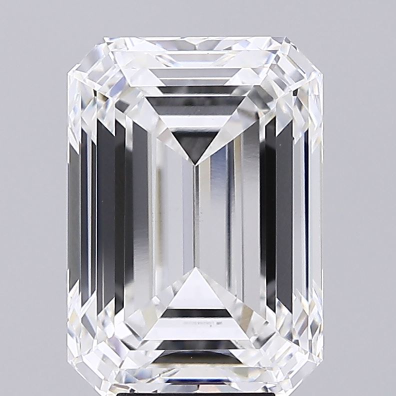 7.33 Carat Emerald Lab Diamond with  Cut Diamond in 14KT  view 1
