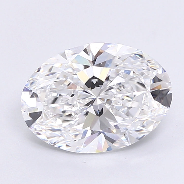 3.04 Carat Oval Lab Diamond with  Cut Diamond in 14KT  view 1
