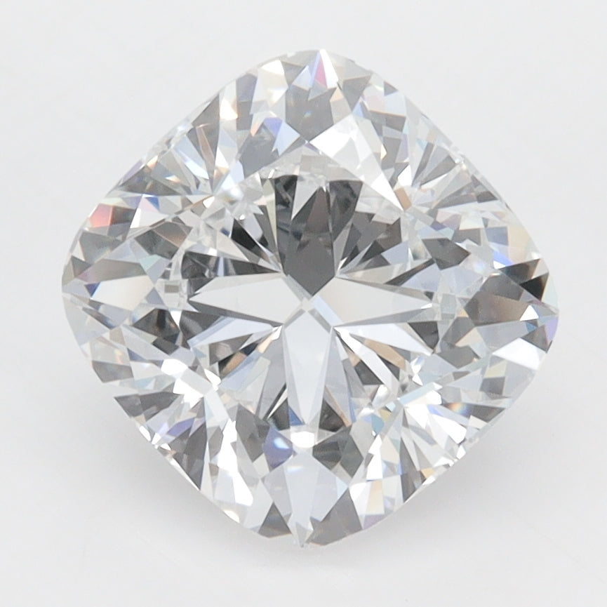 3.02 Carat Cushion Lab Diamond with  Cut Diamond in 14KT  view 1

