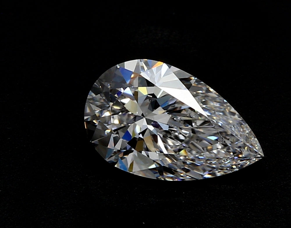 2.36 Carat Pear Lab Diamond with  Cut Diamond in 14KT  view 1
