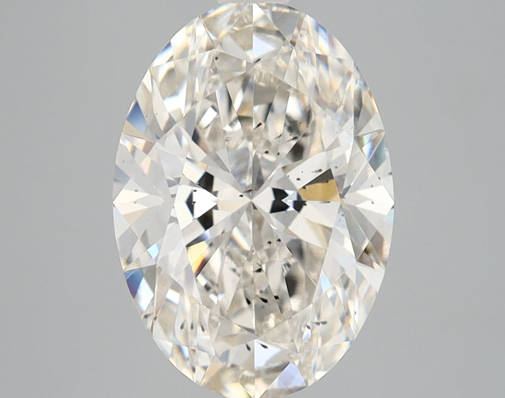 2.8 Carat Oval Lab Diamond with  Cut Diamond in 14KT  view 1
