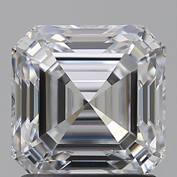 1.55 Carat Asscher Lab Diamond with  Cut Diamond in 14KT  view 1
