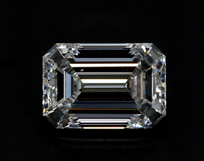 5.0 Carat Emerald Lab Diamond with  Cut Diamond in 14KT  view 1
