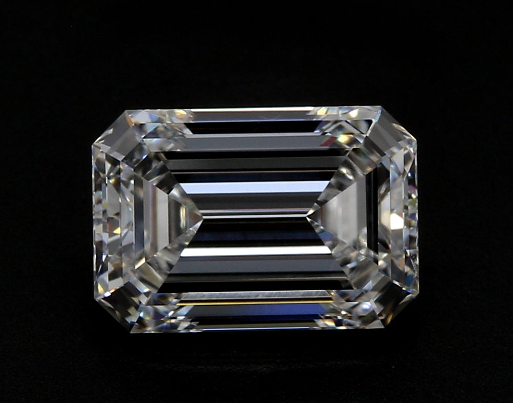 3.02 Carat Emerald Lab Diamond with  Cut Diamond in 14KT  view 1
