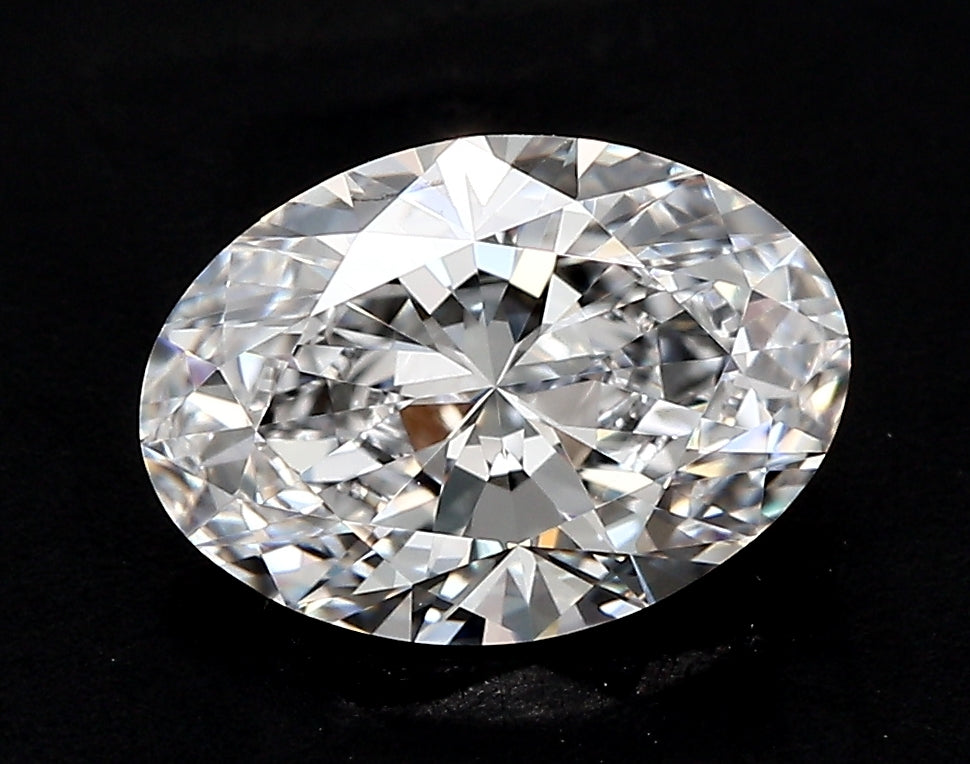 2.27 Carat Oval Lab Diamond with  Cut Diamond in 14KT  view 1
