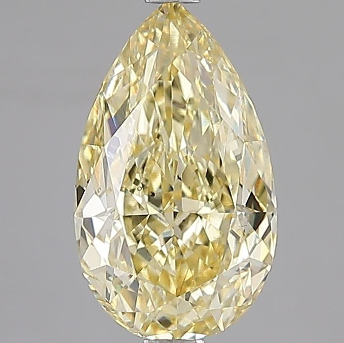 3.01 Carat Pear Lab Diamond with  Cut Diamond in 14KT  view 1

