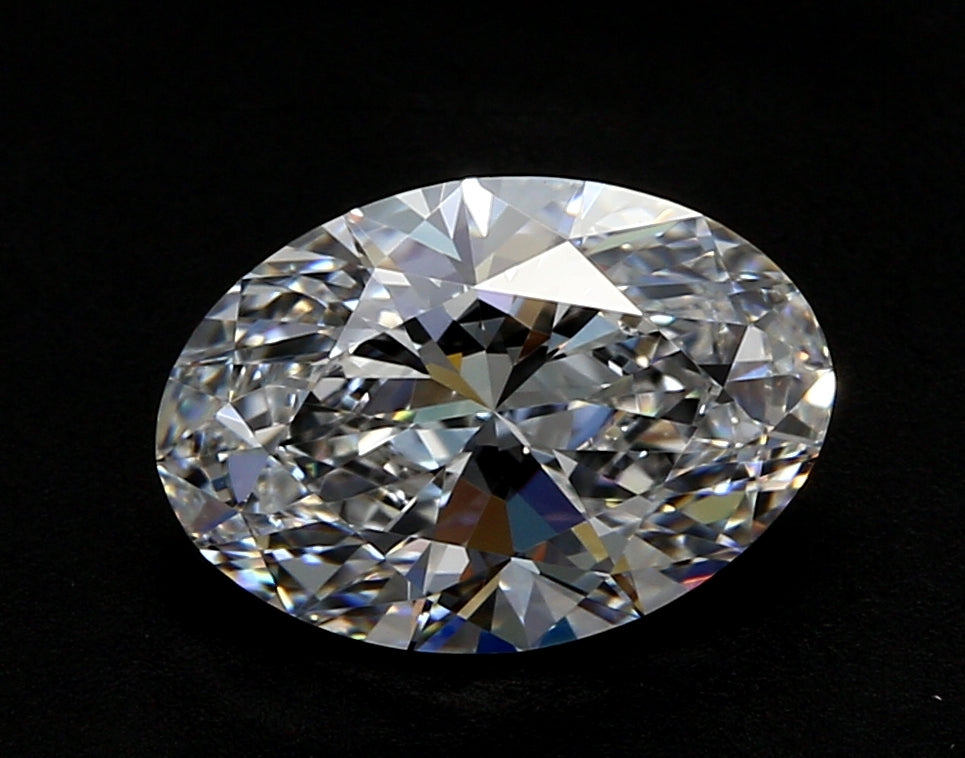 2.45 Carat Oval Lab Diamond with  Cut Diamond in 14KT  view 1
