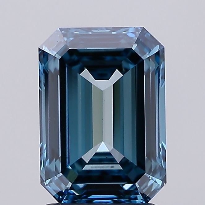2.08 Carat Emerald Lab Diamond with  Cut Diamond in 14KT  view 1
