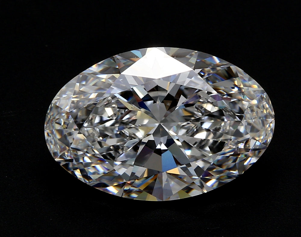 2.86 Carat Oval Lab Diamond with  Cut Diamond in 14KT  view 1
