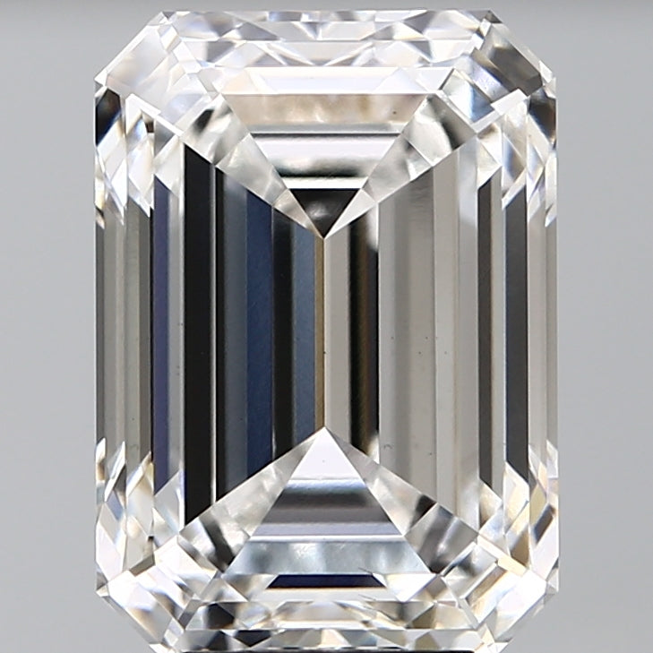 7.41 Carat Emerald Lab Diamond with  Cut Diamond in 14KT  view 1
