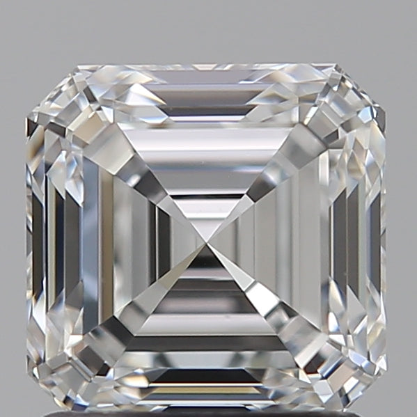 1.52 Carat Asscher Lab Diamond with  Cut Diamond in 14KT  view 1
