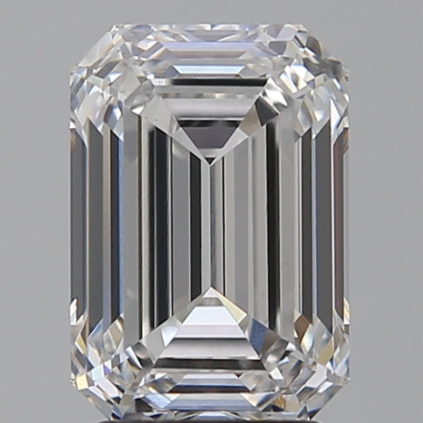 3.07 Carat Emerald Lab Diamond with  Cut Diamond in 14KT  view 1

