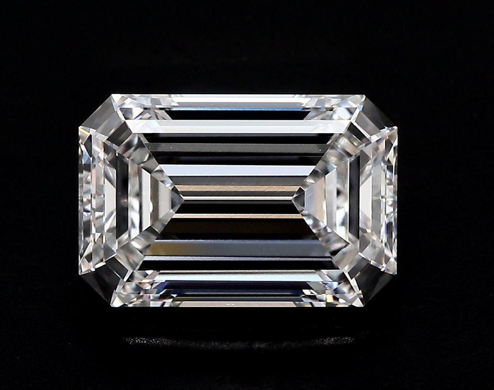 6.51 Carat Emerald Lab Diamond with  Cut Diamond in 14KT  view 1
