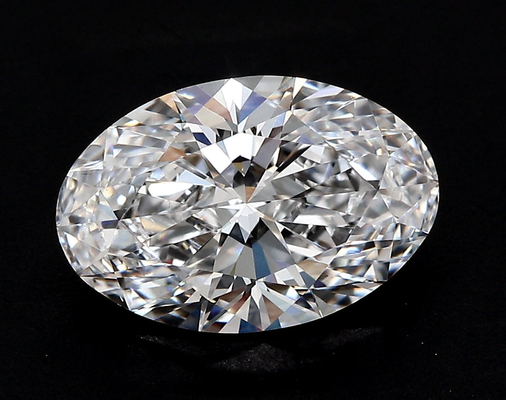 4.01 Carat Oval Lab Diamond with  Cut Diamond in 14KT  view 1
