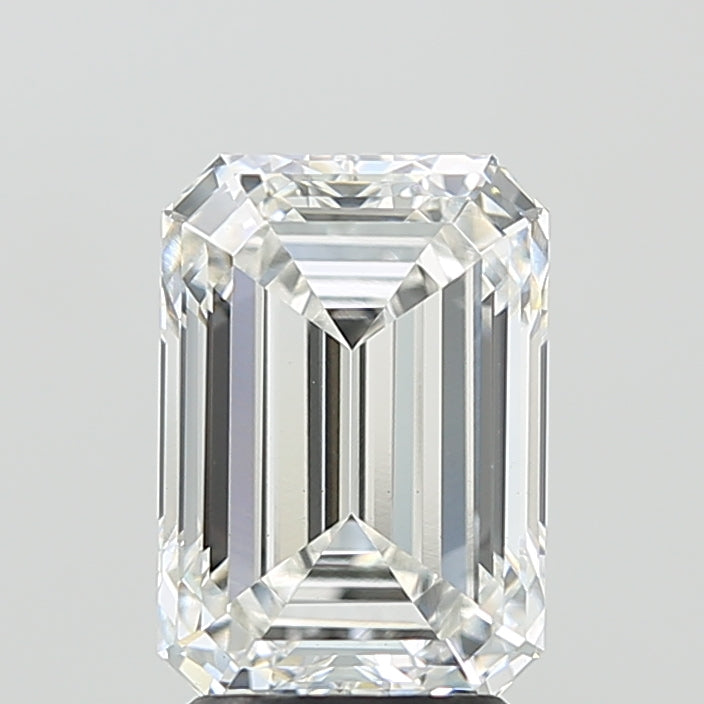 3.02 Carat Emerald Lab Diamond with  Cut Diamond in 14KT  view 1
