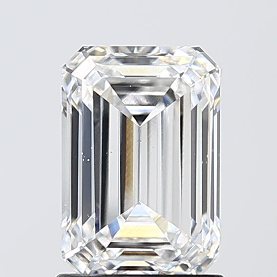 1.7 Carat Emerald Lab Diamond with  Cut Diamond in 14KT  view 1

