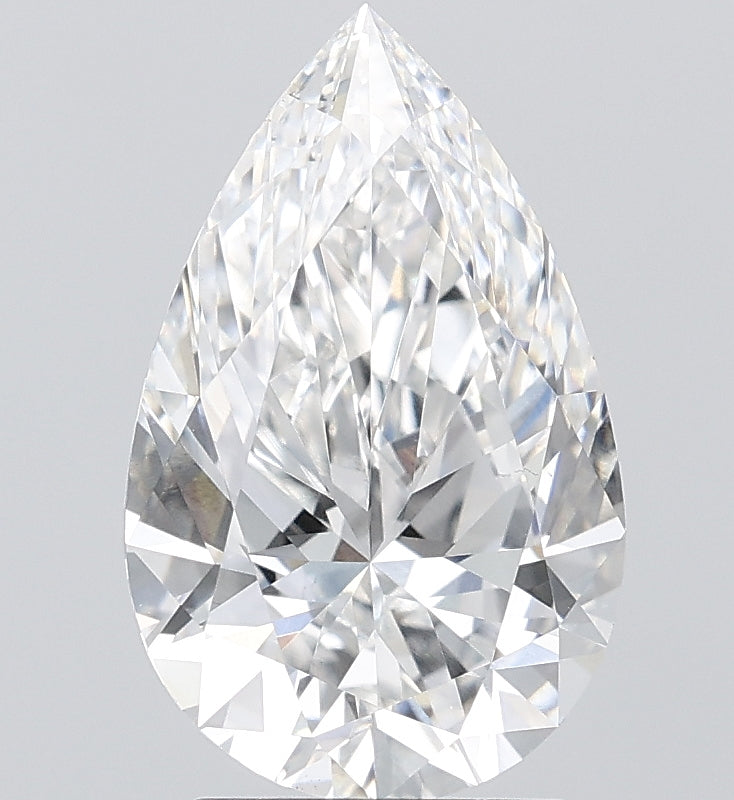 2.85 Carat Pear Lab Diamond with  Cut Diamond in 14KT  view 1
