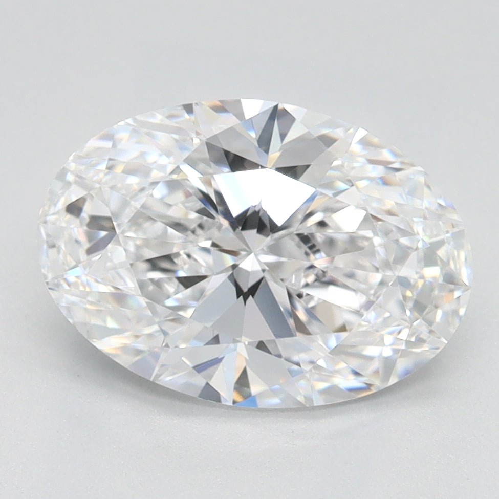 2.07 Carat Oval Lab Diamond with  Cut Diamond in 14KT  view 1
