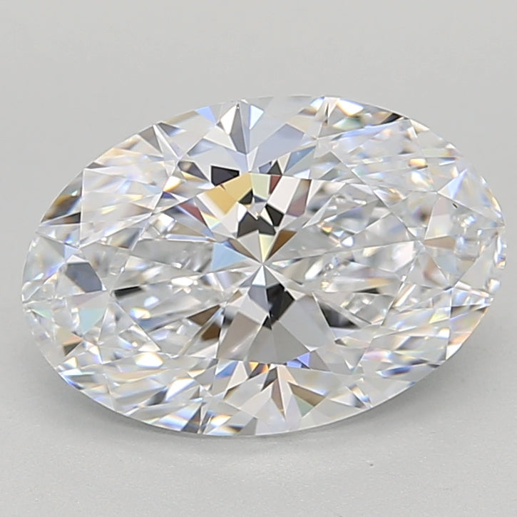 3.05 Carat Oval Lab Diamond with  Cut Diamond in 14KT  view 1
